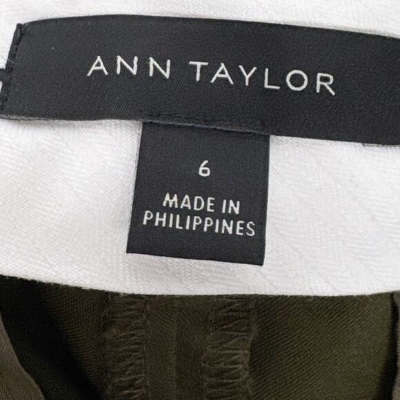 Ann Taylor Stretch Pants‎ Womens 6 Olive Green Ankle Slim Career - Picture 3 of 7